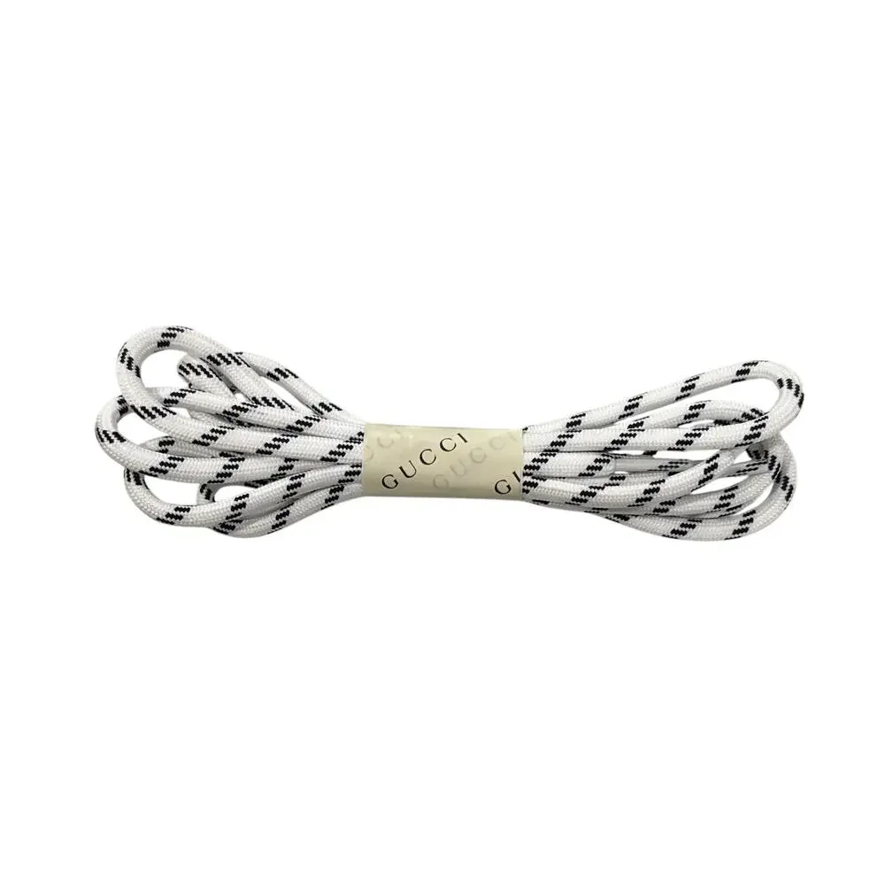 GUCCI Authentic White Black Patterned Round Rope Shoe Laces Replacement